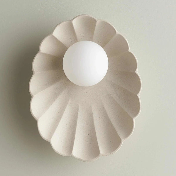 Robert Gordon Oyster sconce light, stone | Norsu Interiors