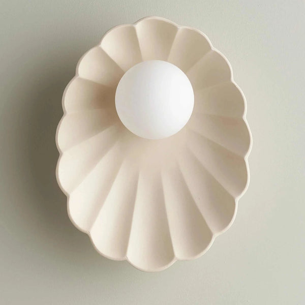 Robert Gordon Oyster sconce light, bone | Norsu Interiors