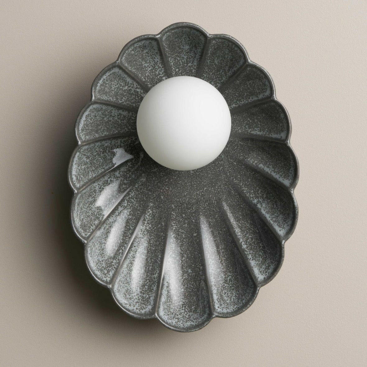 Robert Gordon Ceramic Wall Sconce light in storm color with handcrafted Australian ceramic design