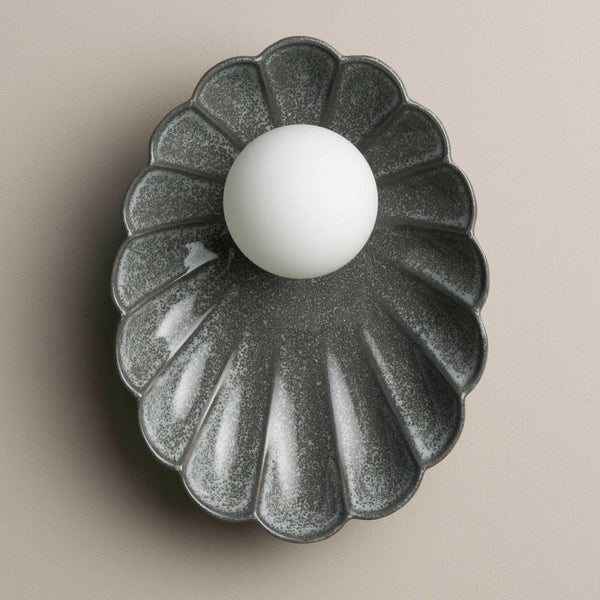 Robert Gordon Ceramic Wall Sconce light in storm color with handcrafted Australian ceramic design