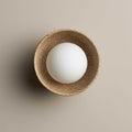 Robert Gordon Bowl Ceramic Wall Sconce Light, White Ochre