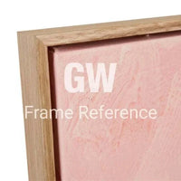 Close-up of natural Victorian Ash timber frame for GlobeWest Sunbeam Hand-Painted Wall Art in Honey Sepia from the Sunstream Collection Wall Art