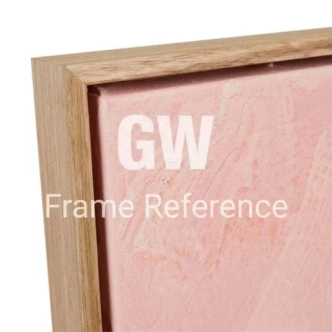 Close-up of natural Victorian Ash timber frame for GlobeWest Sunbeam Hand-Painted Wall Art in Honey Sepia from the Sunstream Collection Wall Art