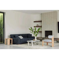 Globe West Coffee Tables Globe West Amara Round Leg Oval Coffee Table, Natural Ocean Marble