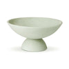 Aries Resin Pedestal Bowl in sage green with modern minimalist design and sturdy base for decorative use