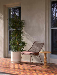GlobeWest Hanson Alo Planter - Moonstone, styled in a room setting