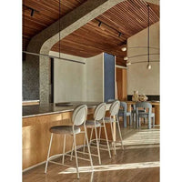 Globe West Bar Stools Globe West Laylah Loop Barstool, Wheat/Almond Milk