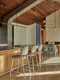 GlobeWest Laylah Loop Barstool - Wheat/Almond Milk, styled in a room setting