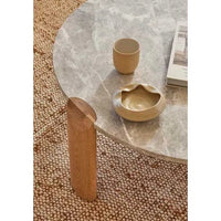 Globe West Coffee Tables Willa Marble Coffee Table - Natural Travertine - Light Oak