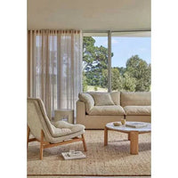 Globe West Coffee Tables Willa Marble Coffee Table - Natural Travertine - Light Oak