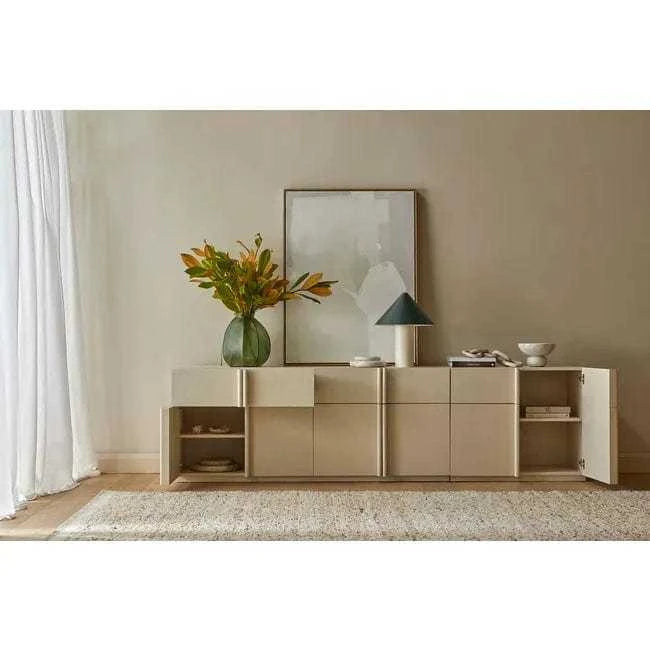 Globe West Cabinets Kin 2 Drawer 4 Door Buffet-Natural Ash - Shell