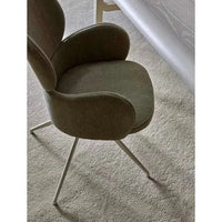 GlobeWest Edwin Spider Leg Office Chair in pistachio with bone powder-coated metal frame and distinctive spider legs design