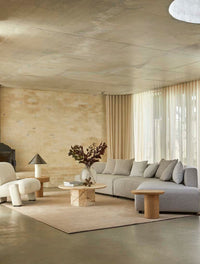 GlobeWest Rufus Converge Sculpture - Emperador, styled in a room setting