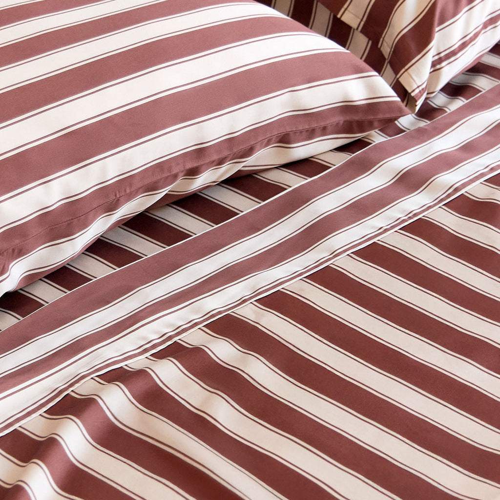 Mulberry Threads Bed Linen Mulberry Threads Cinnamon Stripe Bamboo Sheet Set