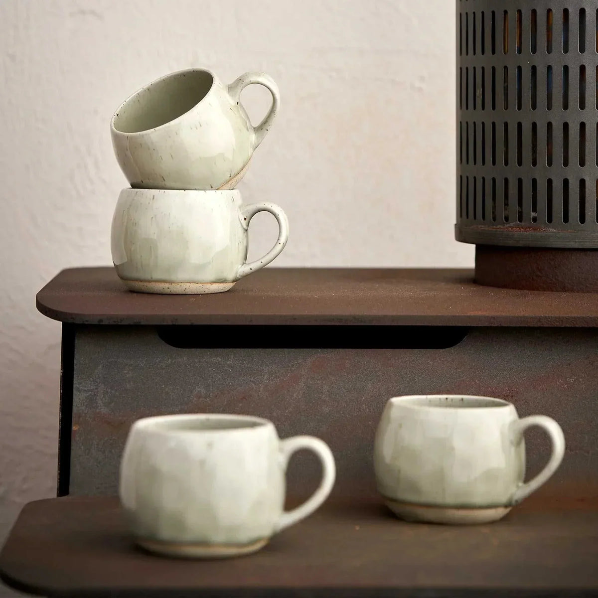 Robert Gordon Mineral Mugs 4-pack topaz stoneware with reactive glaze, microwave and dishwasher safe, 270ml capacity