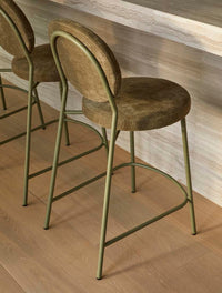 GlobeWest Laylah Loop Barstool - Wheat/Almond Milk, styled in a room setting
