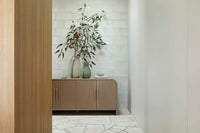 GlobeWest Boden Ridge Vase - Marine, styled in a room setting