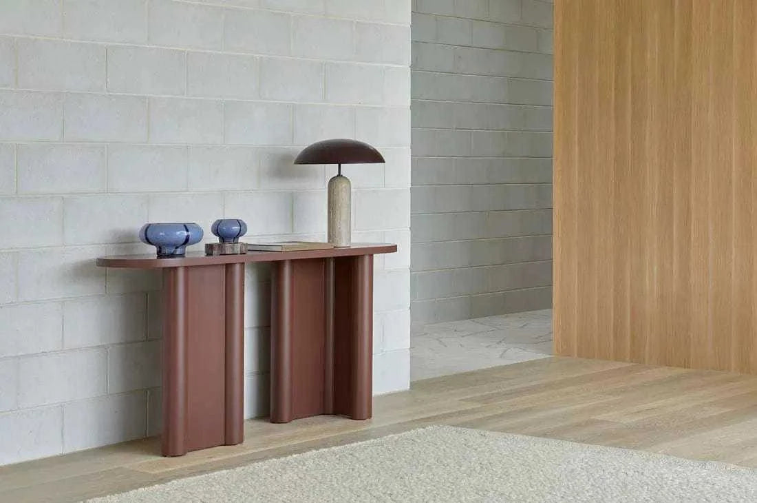 Globe West Lamps Globe West Easton Ellipse Table Lamp - Travertine/Shell