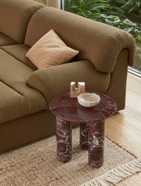 GlobeWest Rufus Rovine Set of 2 Bookends - Travertine, styled in a room setting