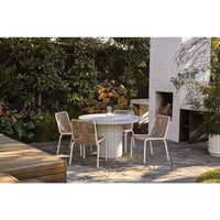 Globe West Coffee Tables Globe West Seville Tile Round Dining Table, Pearl White