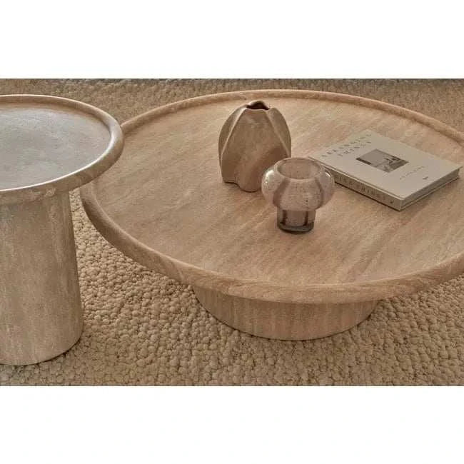 Globe West Coffee Tables GlobeWest Pippa Marble Coffee Table - Natural Travertine