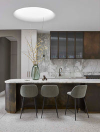 GlobeWest Sophia Barstool - Copeland Birch, Sandstone PU, styled in a room setting