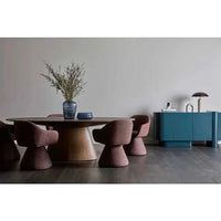 Globe West Dining Tables Globe West Classique Oval Dining Table, Matt Dark Oak