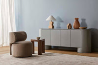 GlobeWest Pluto Buffet - Snowgum, styled in a room setting