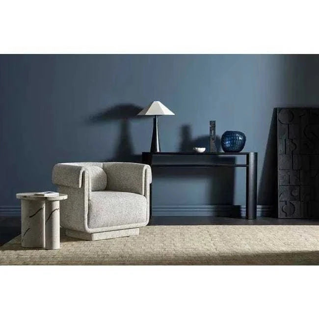 Globe West Console Globe West Classique Oval Small Shelf Console, Matt Dark Oak