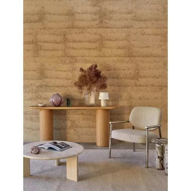 Globe West Side Tables GlobeWest Ray Coffee Table - Natural Travertine - Shell
