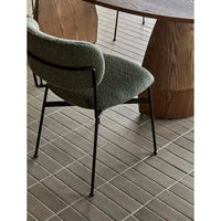 Globe West Dining Chairs GlobeWest Piccolo Dining Chair - Moss Tweed - Black Metal