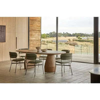 Globe West Dining Chairs GlobeWest Piccolo Dining Chair - Moss Tweed - Black Metal