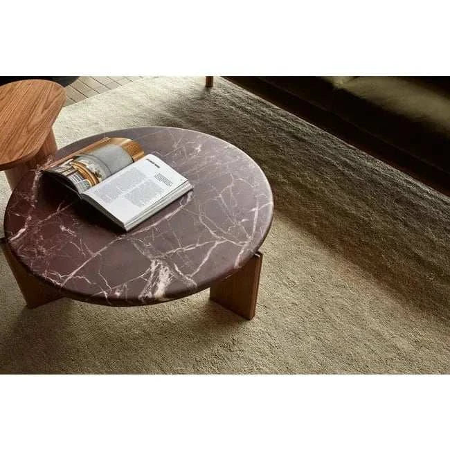 Globe West Side Tables GlobeWest Ray Coffee Table - Natural Travertine - Shell