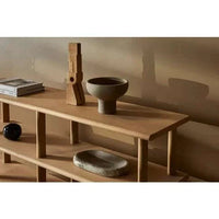 GlobeWest Rufus Indra pill-shaped bowl in polished oat marble with organic veining and contemporary design