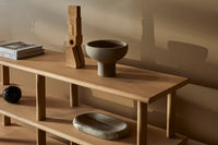 GlobeWest Rufus Indra Bowl - Oat Marble, styled in a room setting