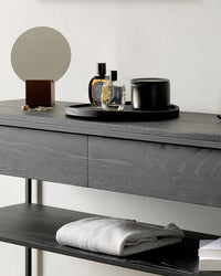 Ethnicraft Monolit Console - Black, styled in a room setting