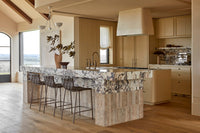 GlobeWest Everly Barstool - Linen Grey - Matt Linen Grey, styled in a room setting