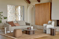 GlobeWest Tepih Eira Rug - Ecru, styled in a room setting
