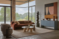 GlobeWest Bower Nora Jungle rug styled in a living room