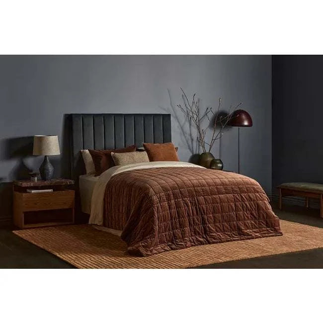 GlobeWest Easton Dome Floor Lamp in brick powder coated metal with frappe-toned dome shade and black fabric cord