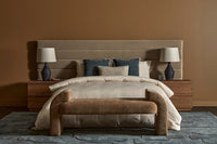 GlobeWest Lorne Shore Table Lamp - Sandy Chalk/Ivory, styled in a room setting