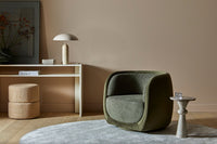 GlobeWest Easton Ellipse Table Lamp - Toffee/Tuscan Marble, styled in a room setting