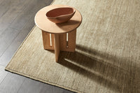 GlobeWest Bower Nora Pistachio wool rug detail in a styled setting