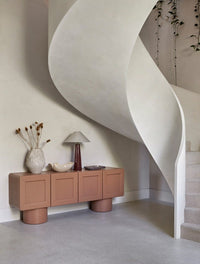 GlobeWest Lorne Canopy Table Lamp - Shiraz - Oatmeal, styled in a room setting