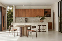GlobeWest Lorne Pebble Table Lamp - Coco/Saddle, styled in a room setting