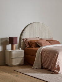 GlobeWest Easton Hex Table Lamp - Mushroom - Coco, styled in a room setting