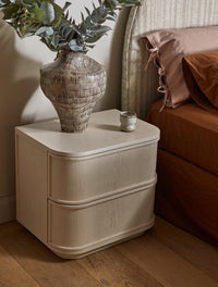 GlobeWest Forme Rina Vase - White, styled in a room setting
