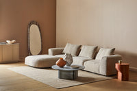 GlobeWest Oakley Pebble Floor Mirror, Ocean Marble - styled in living room