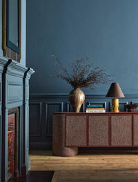 GlobeWest Easton Ledger Table Lamp - Wild Umber, styled in a room setting