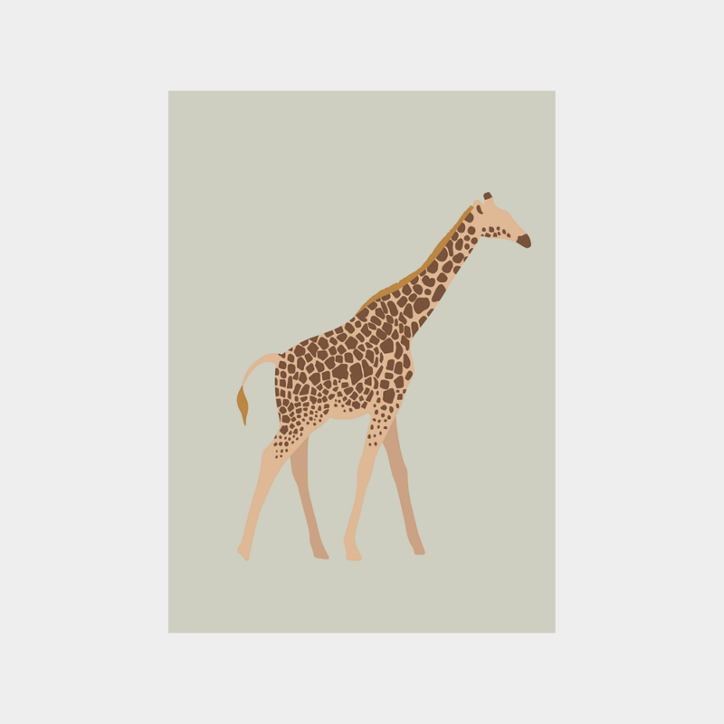 Buttercup the Giraffe digital downloadable print with high-resolution giraffe illustration on neutral background